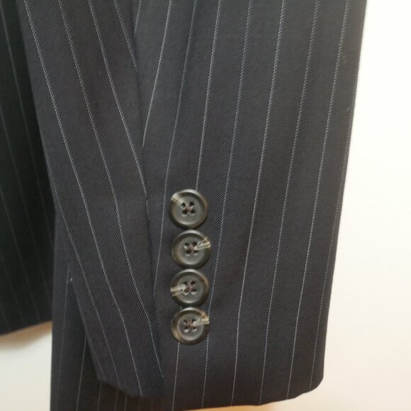 Lauren Ralph Lauren Navy Pinstripe Wool Suit Jacket 40S - Picture 9 of 16